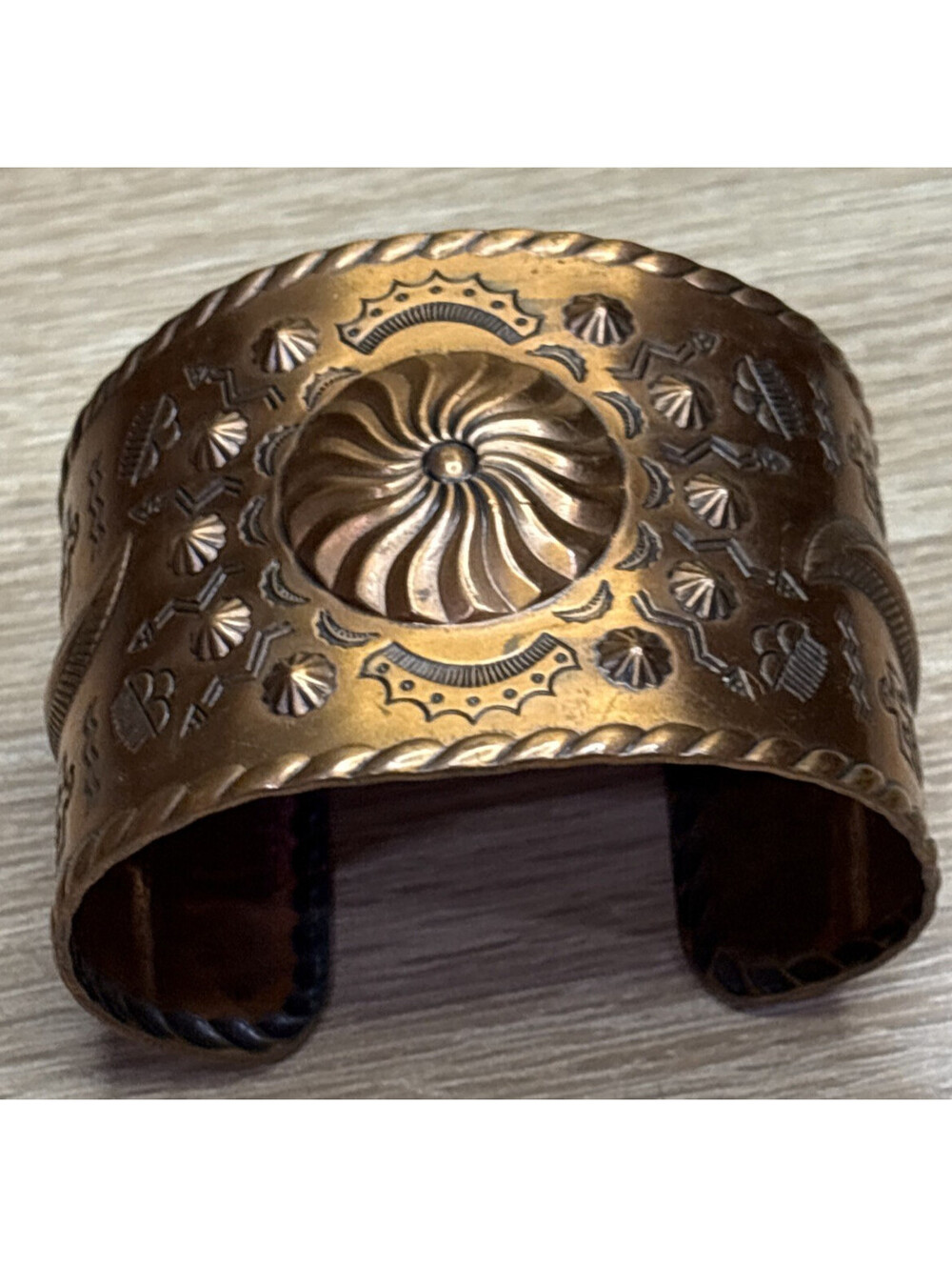 Vintage Native American Navajo Copper Cuff Bracelet